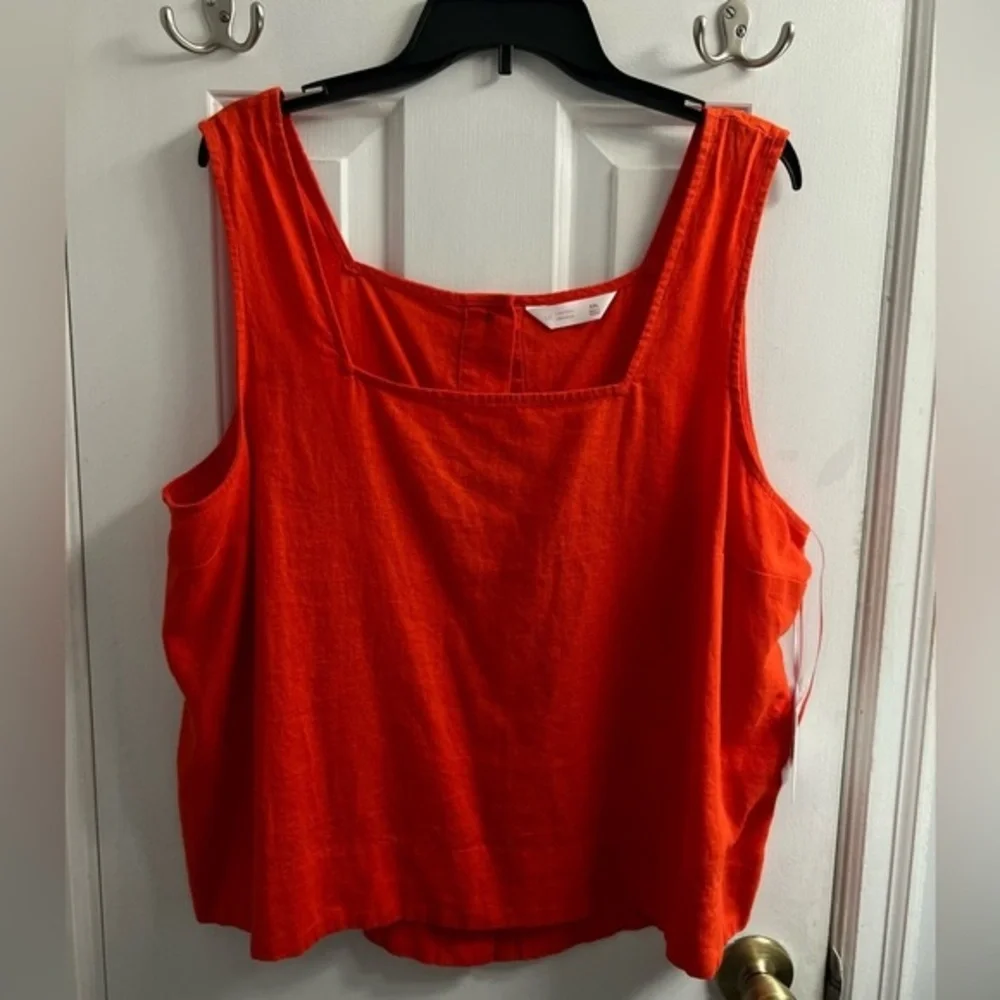 NWT$30  Lauren Conrad Orange Button Detail Tank Blouse XXL - Picture 5 of 10